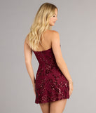 Shimmer In Bloom Floral Sequin Mini Tube Dress