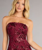 Shimmer In Bloom Floral Sequin Mini Tube Dress