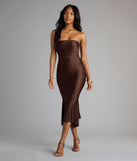 Feel ready for every dance floor moment or feed-worthy reel in the Effortless Flirt Tube Ruffled Midi Dress, a homecoming dress designed to own your moment.