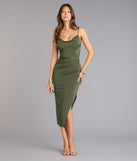 Chic Confidence High Slit Midi Dress