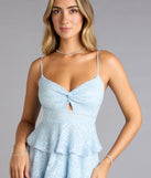 Glitter Kiss Lace Ruffle Mini Dress