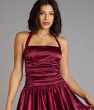 Can’t Be Missed Satin Bubble Hem Skater Dress