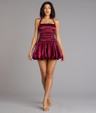 Can’t Be Missed Satin Bubble Hem Skater Dress