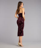 Velvet Promise Floral Midi Dress