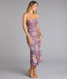 Bloom With Grace Floral Mesh Midi Dress