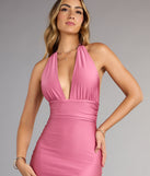 Tied Up In Elegance Halter Midi Dress