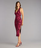 Midnight Garden Floral Midi Dress
