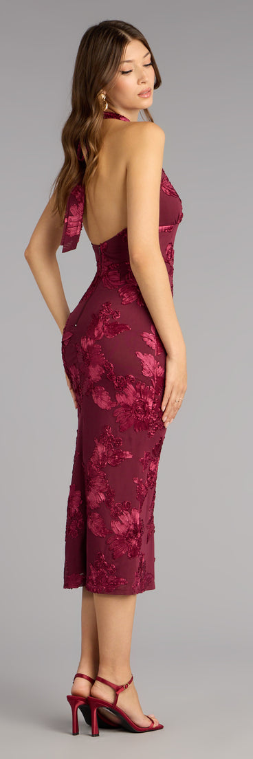 Midnight Garden Floral Midi Dress