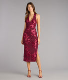 Midnight Garden Floral Midi Dress