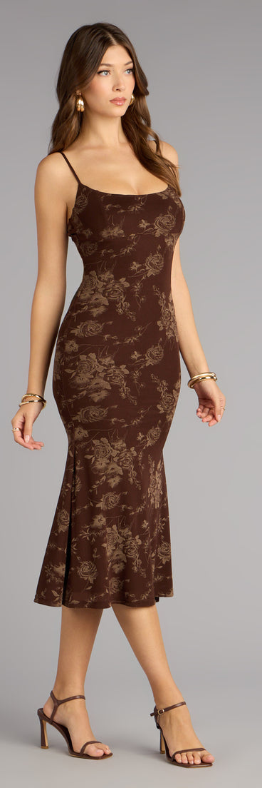 Café Society Floral Midi Dress