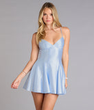 Sparkle Crush Glitter Satin Skater Dress