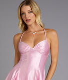 Sparkle Crush Glitter Satin Skater Dress