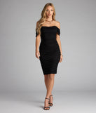 Chic Intentions Off-The-Shoulder Midi Dress