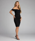 Chic Intentions Off-The-Shoulder Midi Dress