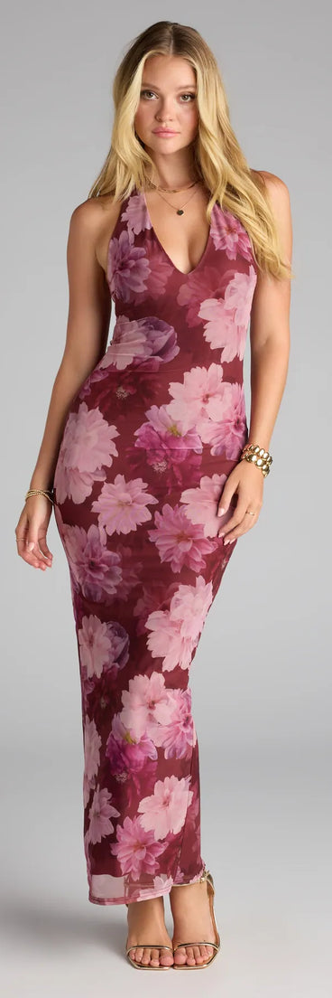 The Meet Me In Floral Mesh Maxi Dress is your new go-to mauve dress—effortless, versatile, and made to update your fall style in seconds.