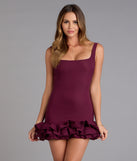 The Sweet Talk Ruffled Bodycon Mini Dress is your new go-to Windsor dress—effortless, versatile, and made to update your fall style in seconds.