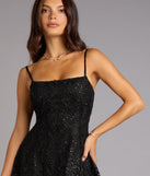 Forget Me Not Lace-Up Sequin Lace Mini Dress