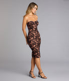 Bloom With Desire Strapless Midi Dress