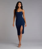 Sparkly Allure Glitter Knit Lace-Up Midi Dress