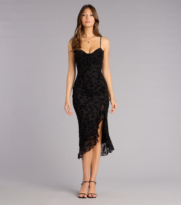 Sweetheart Chic Ruffle Midi Dress