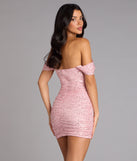 Dazzle Effect Sequin Off-The-Shoulder Mini Dress