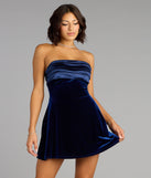 Give A Toast Velvet Bow Skater Dress