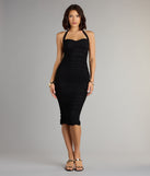 Midnight Muse Halter Midi Dress