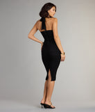 Midnight Muse Halter Midi Dress