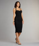 Midnight Muse Halter Midi Dress
