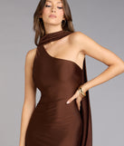 Street Strut Satin Midi Dress With Scarf