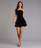 Party Starter Latex Ruffle Skater Dress