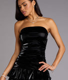 Party Starter Latex Ruffle Skater Dress