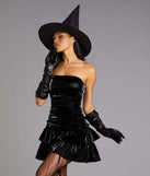Party Starter Latex Ruffle Skater Dress