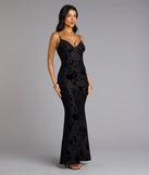 Midnight Garden Floral Velvet Burnout Maxi Dress