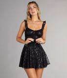 Starry Night Lace Ruffle Mini Dress