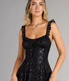 Starry Night Lace Ruffle Mini Dress