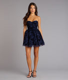 Velvet Nights Strapless Skater Dress