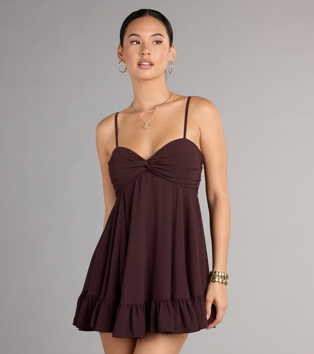 Style your seasonal looks with the Perfectly Pretty Tie Back Chiffon Babydoll Dress, a trend-right, fall dress designed for any plan on your calendar with new and unqiue details.