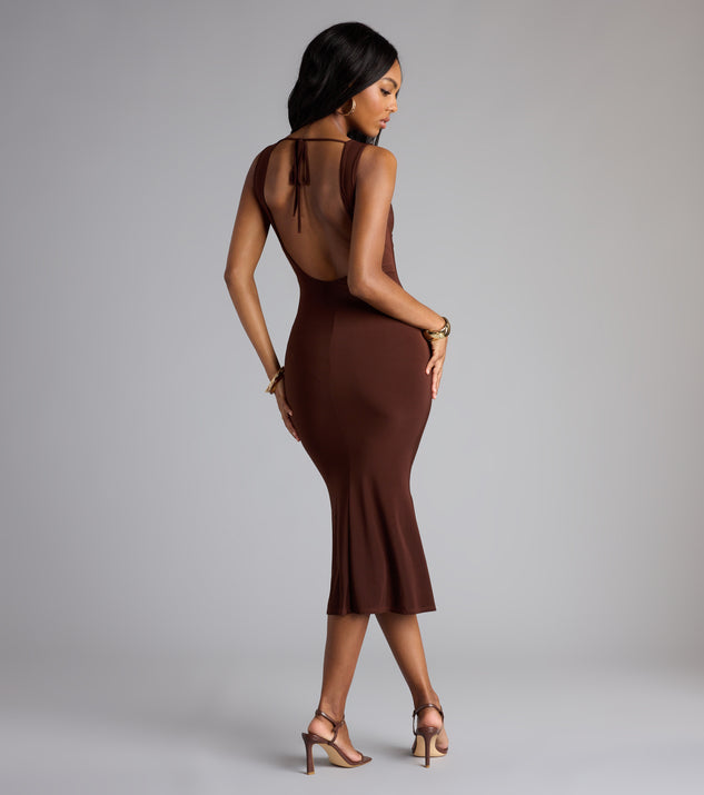 low back midi dress Shona Joy La Lune Backless Midi Dress in Cream