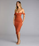 Can't Help It Mesh Off-The-Shoulder Midi Dress