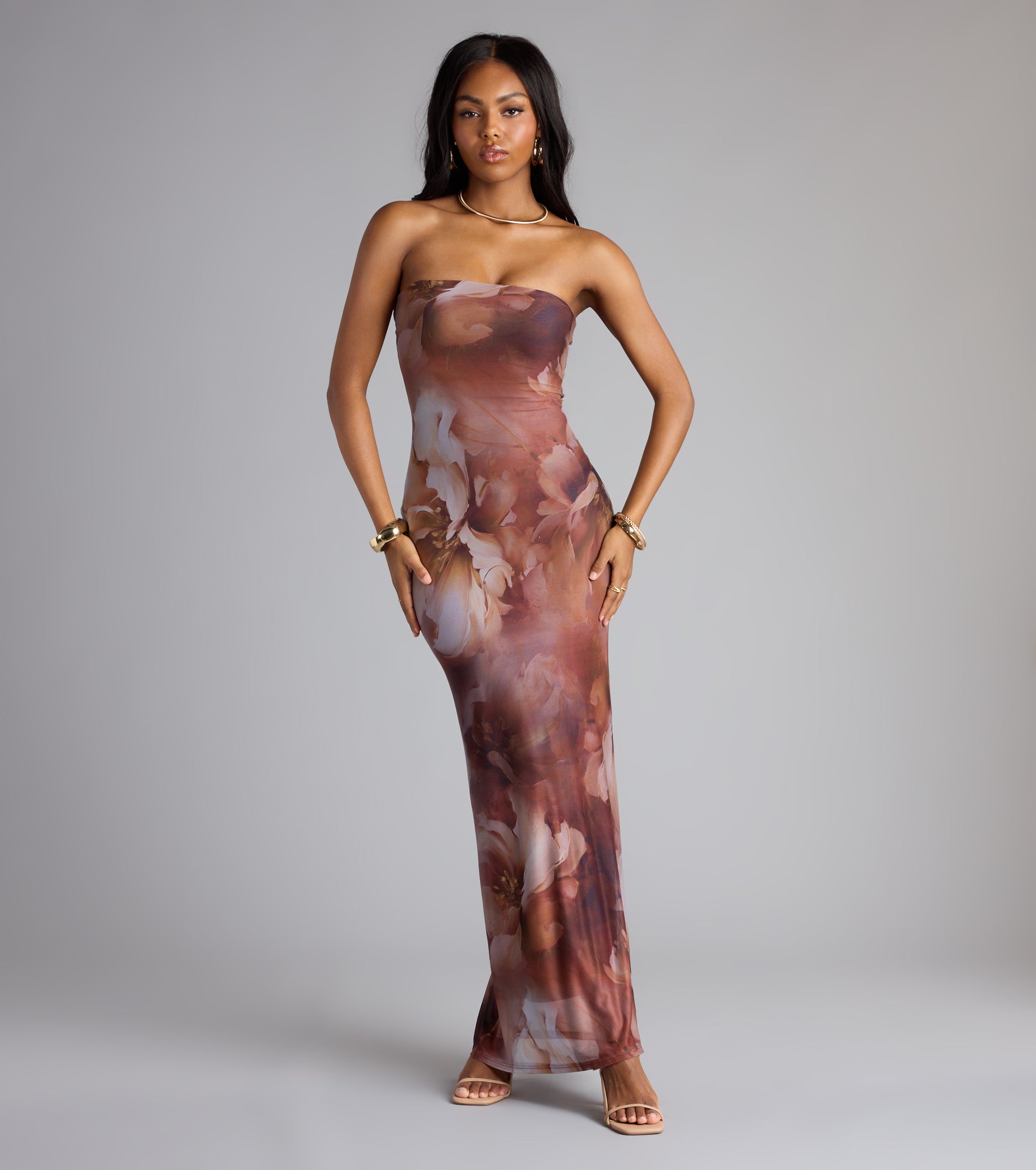 Garden Tease Floral Tube Maxi Dress | Windsor