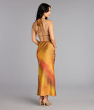 Sunset Glow Satin Midi Dress