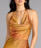 Sunset Glow Satin Midi Dress