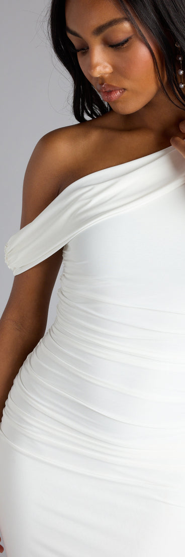 Can't Deny It One-Shoulder Bodycon Midi Dress