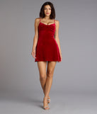 Crush-Worthy Velvet A-Line Mini Dress