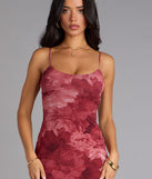 Soft Allure Floral Mesh Midi Dress