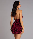 Flirty Tease Halter Ruffle Skater Dress