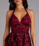 Flirty Tease Halter Ruffle Skater Dress