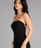 Pearl Glow Mesh Ruffle Mini Dress
