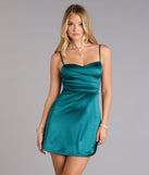 Sleek Agenda Satin Mini Dress